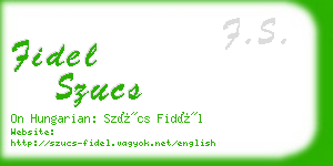 fidel szucs business card